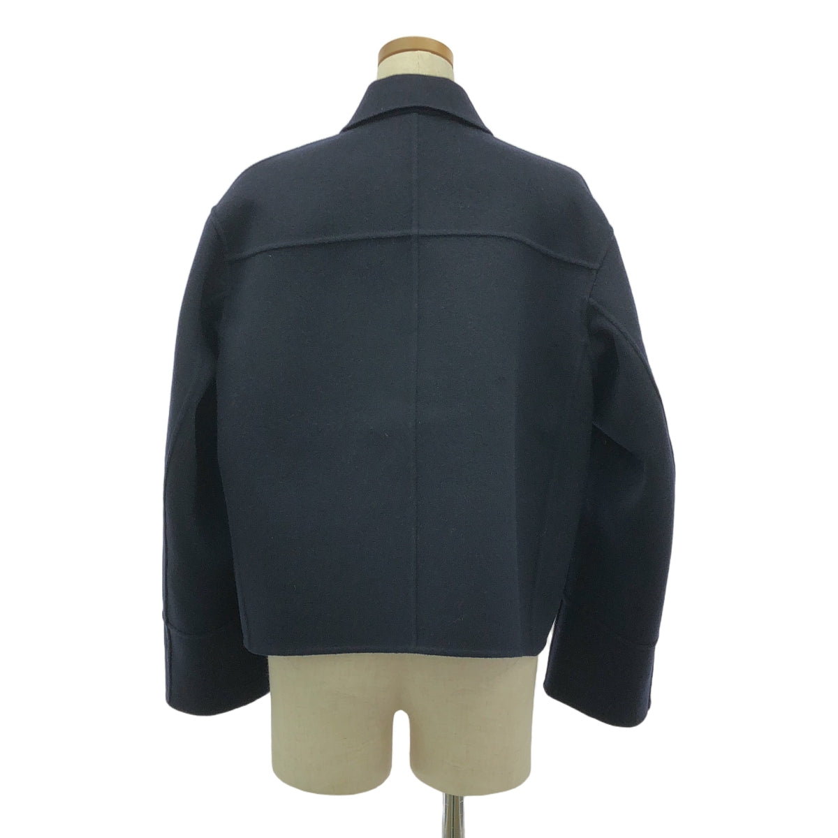 BLAMINK / ブラミンク | ウールカシミヤ ダブルフェイス ショートジャケット | 36 | ネイビー | レディース