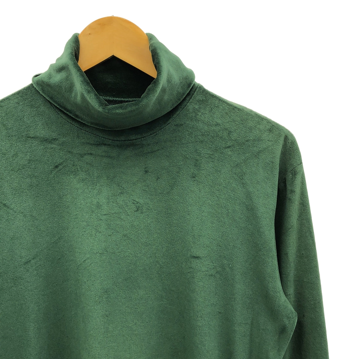 JOHN LAWRENCE SULLIVAN / ジョンローレンスサリバン | VELOR HI-NECK LONG SLEEVE ベロア ハイネック 長袖 カットソー | XS | グリーン | メンズ