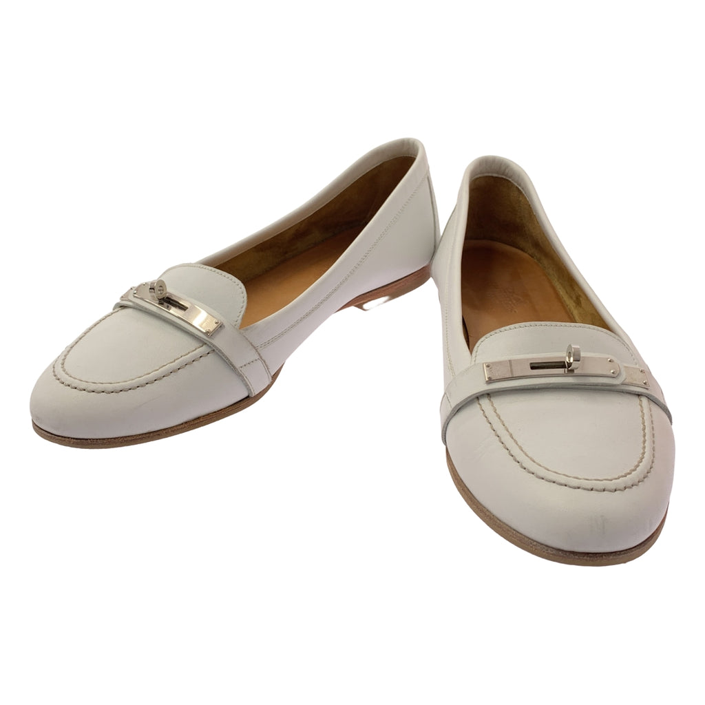 HERMES / エルメス | ケリー レザー ローファー | 37 | ホワイト | レディース