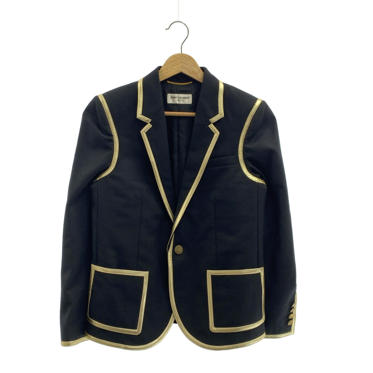 SAINT LAURENT PARIS / 생로랑 파리 | 1B 파이핑 싱글 브레스트 테일러드 재킷 / 총 안감 | 34 | 여성