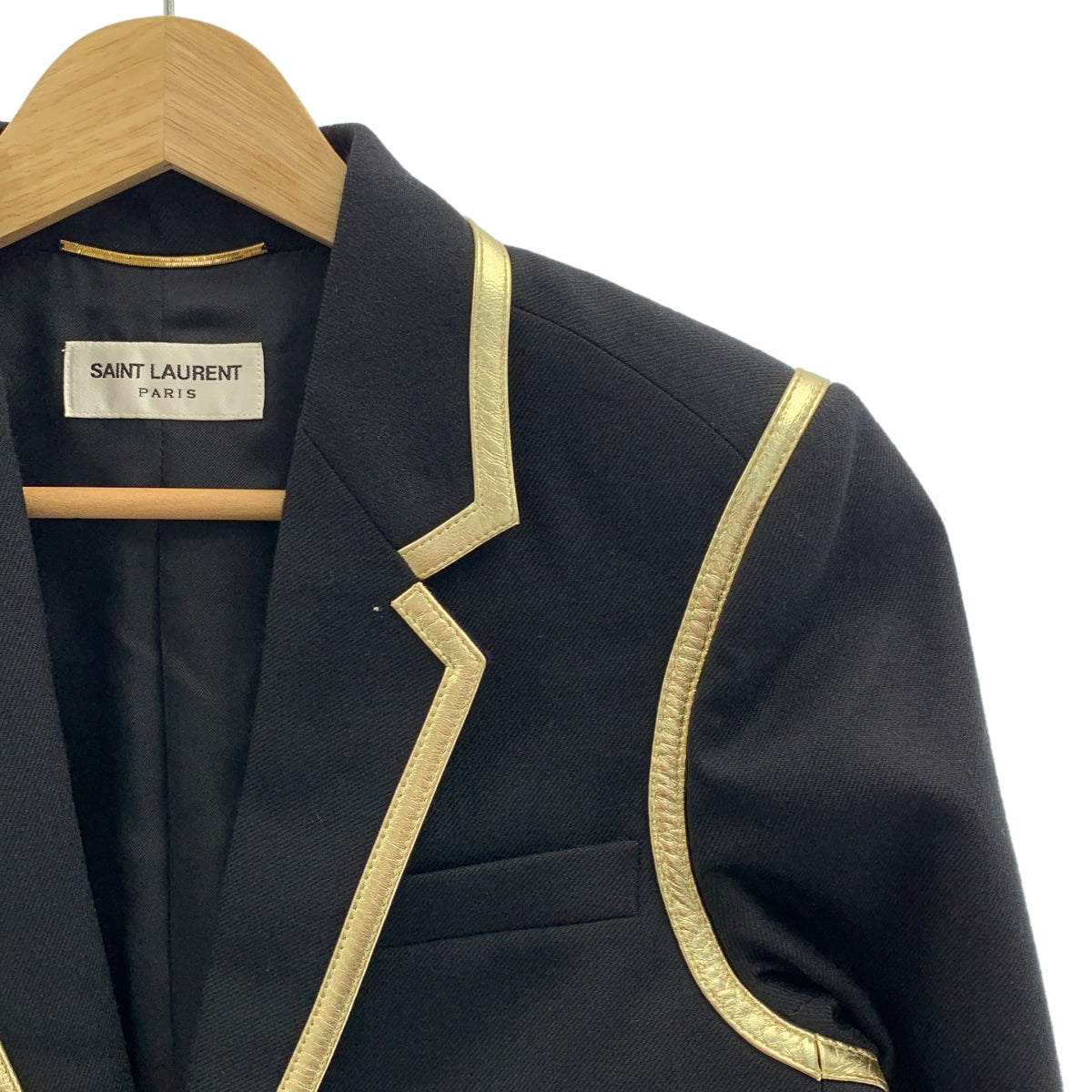 SAINT LAURENT PARIS / 생로랑 파리 | 1B 파이핑 싱글 브레스트 테일러드 재킷 / 총 안감 | 34 | 여성