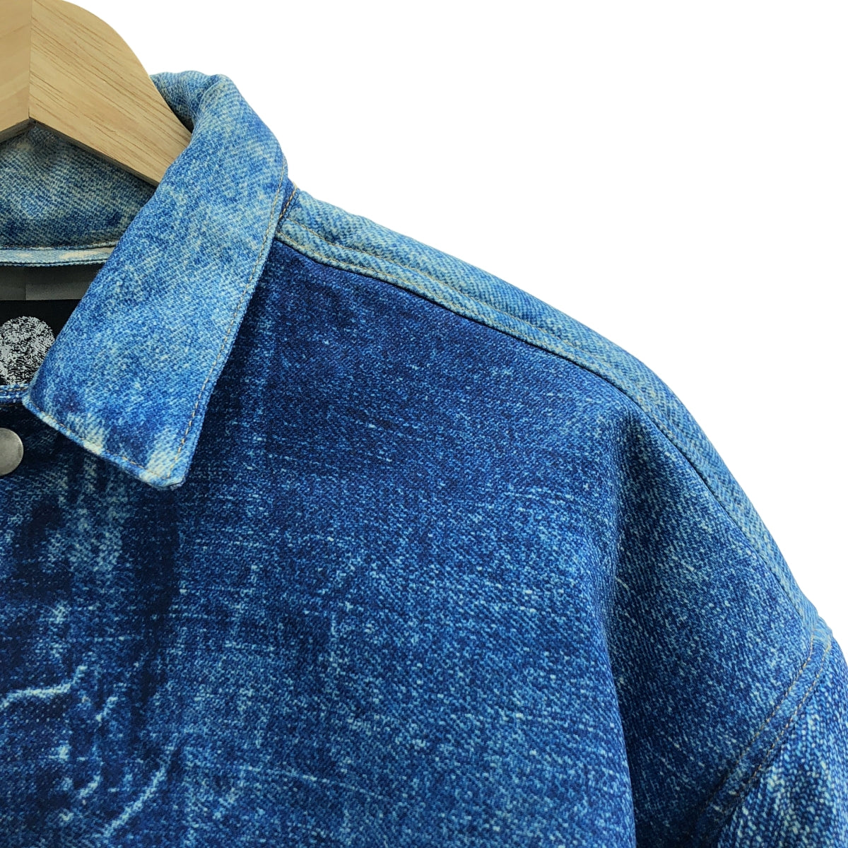 TALKING ABOUT THE ABSTRACTION / トーキングアバウトジアブストラククション | PRINT PADDED JK DENIM 転写 デニム ダウンジャケット | L | メンズ