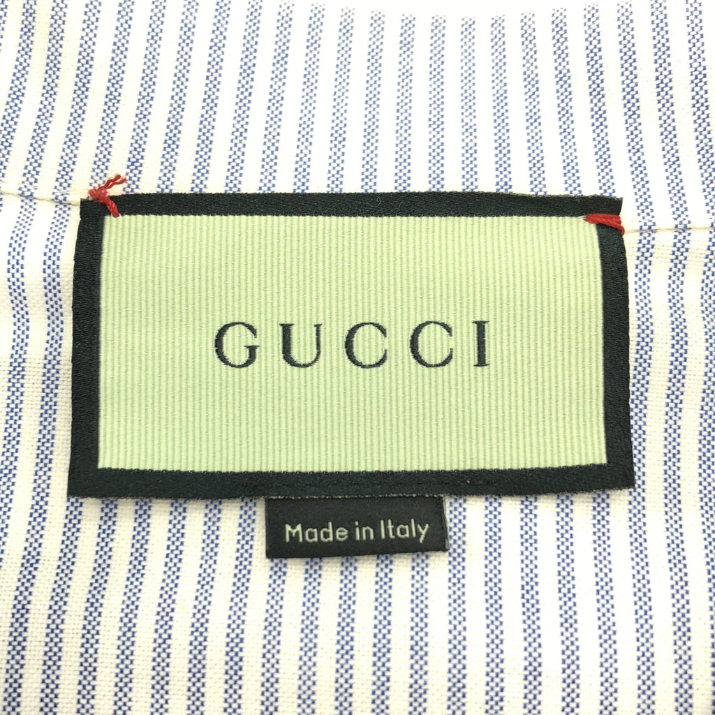 GUCCI / グッチ | 2021AW | LES POMMES ストライプ オープンカラーシャツ | 48 | メンズ