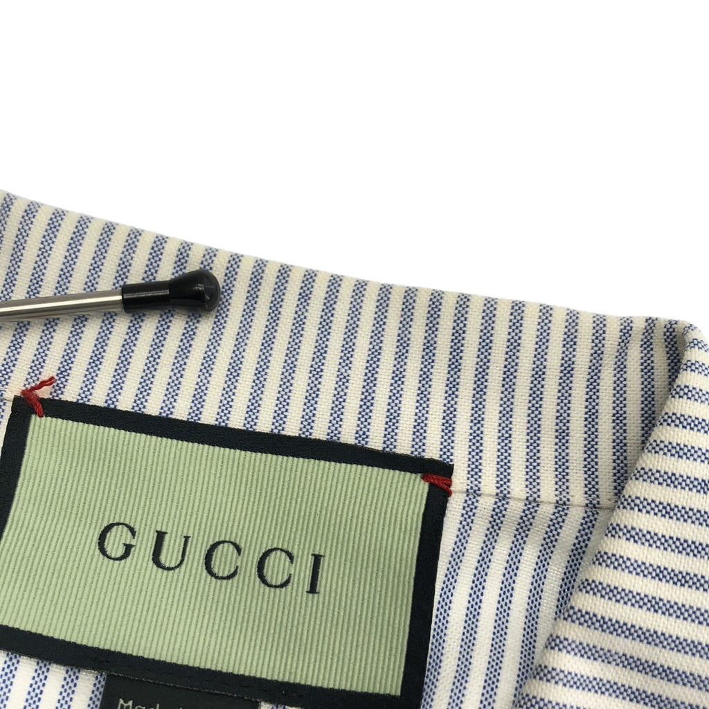 GUCCI / グッチ | 2021AW | LES POMMES ストライプ オープンカラーシャツ | 48 | メンズ