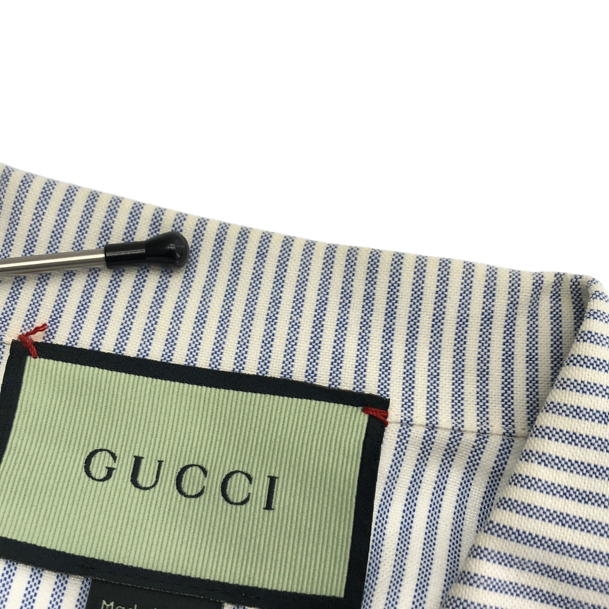 GUCCI / グッチ | 2021AW | LES POMMES ストライプ オープンカラーシャツ | 48 | メンズ