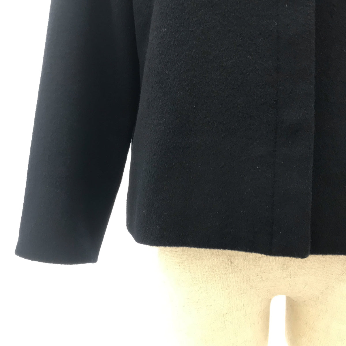 atelier naruse / アトリエナルセ | beaver wool no collar jacket  ビーバー ウール ノーカラー ジャケット | F | ネイビー | レディース
