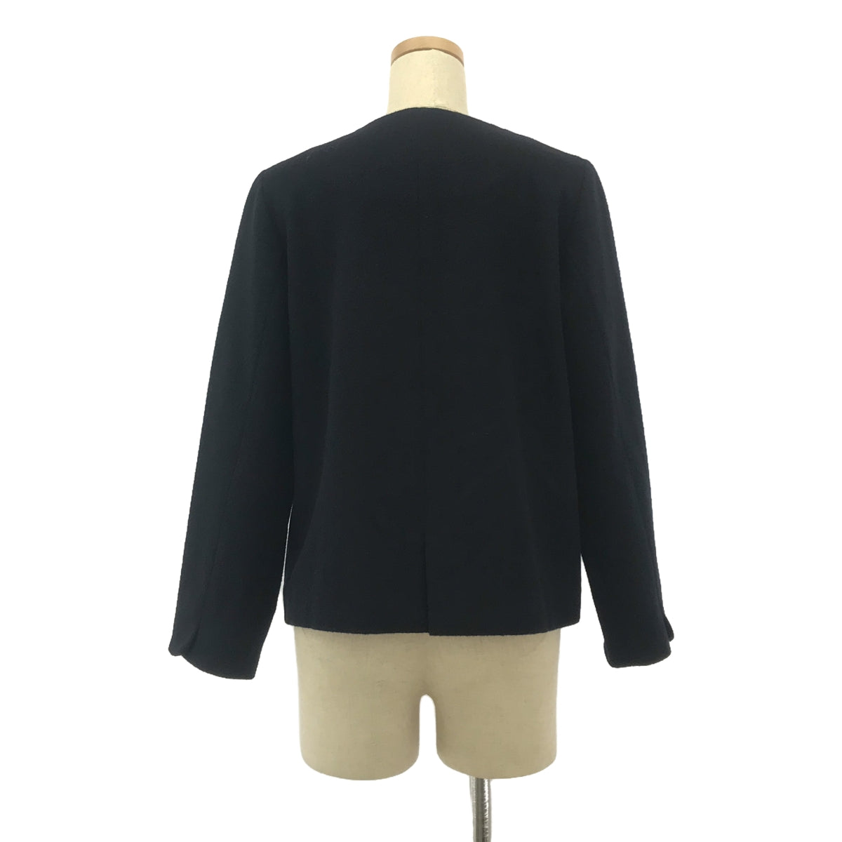 atelier naruse / アトリエナルセ | beaver wool no collar jacket  ビーバー ウール ノーカラー ジャケット | F | ネイビー | レディース