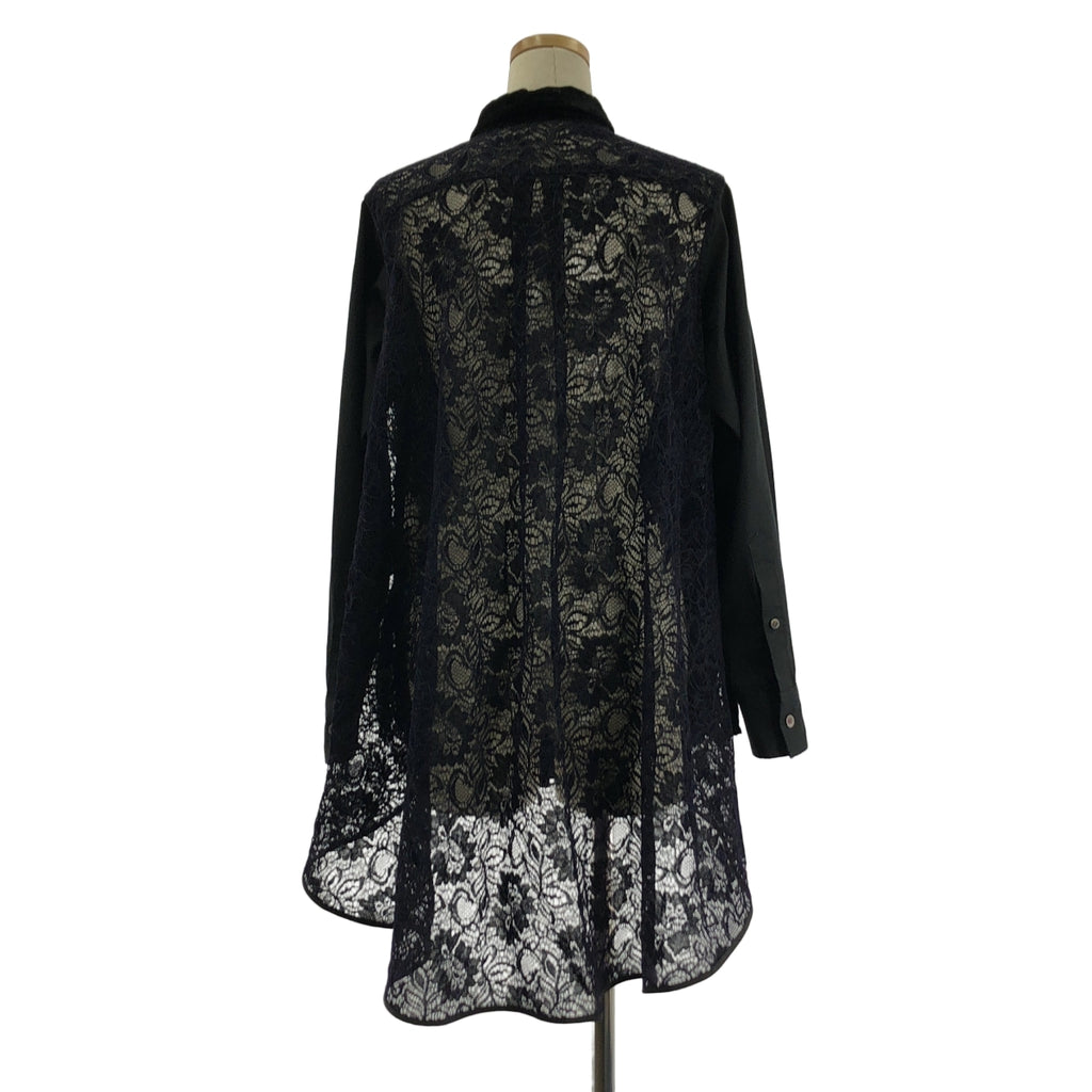 sacai / 사카이 | 다른 소재 전환 레이스 셔츠 | 2 |