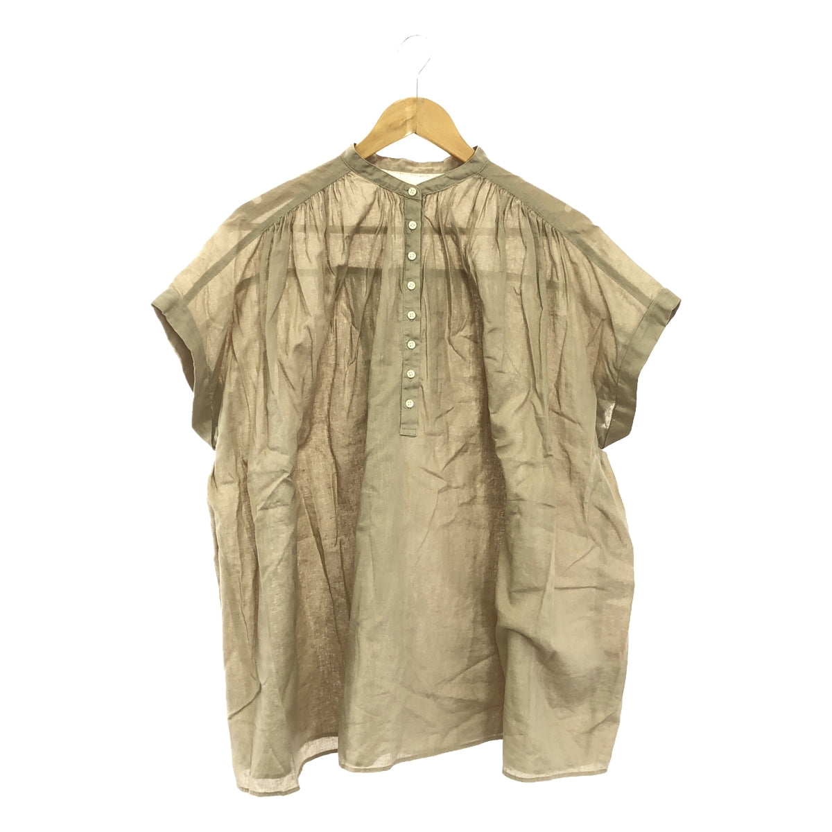 Spick and Span | 2024SS | Cotton linen gathered French sleeve shirt | F |