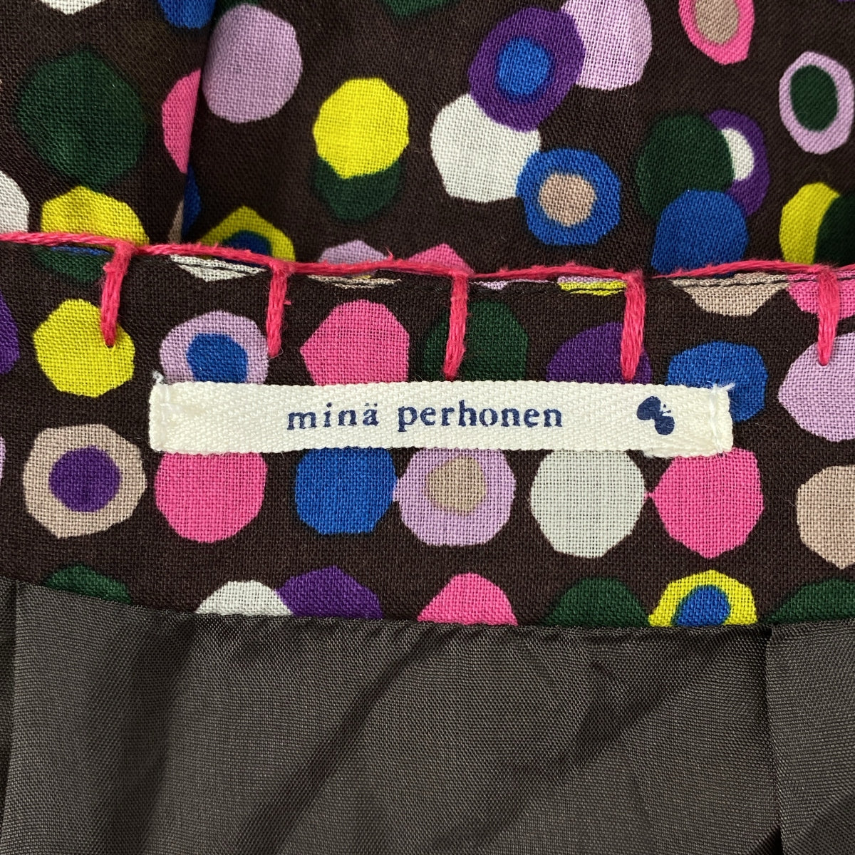 mina perhonen / 미나펠호넨 | ceremony 울 도트 총 무늬 플레어 스커트 | 36 |