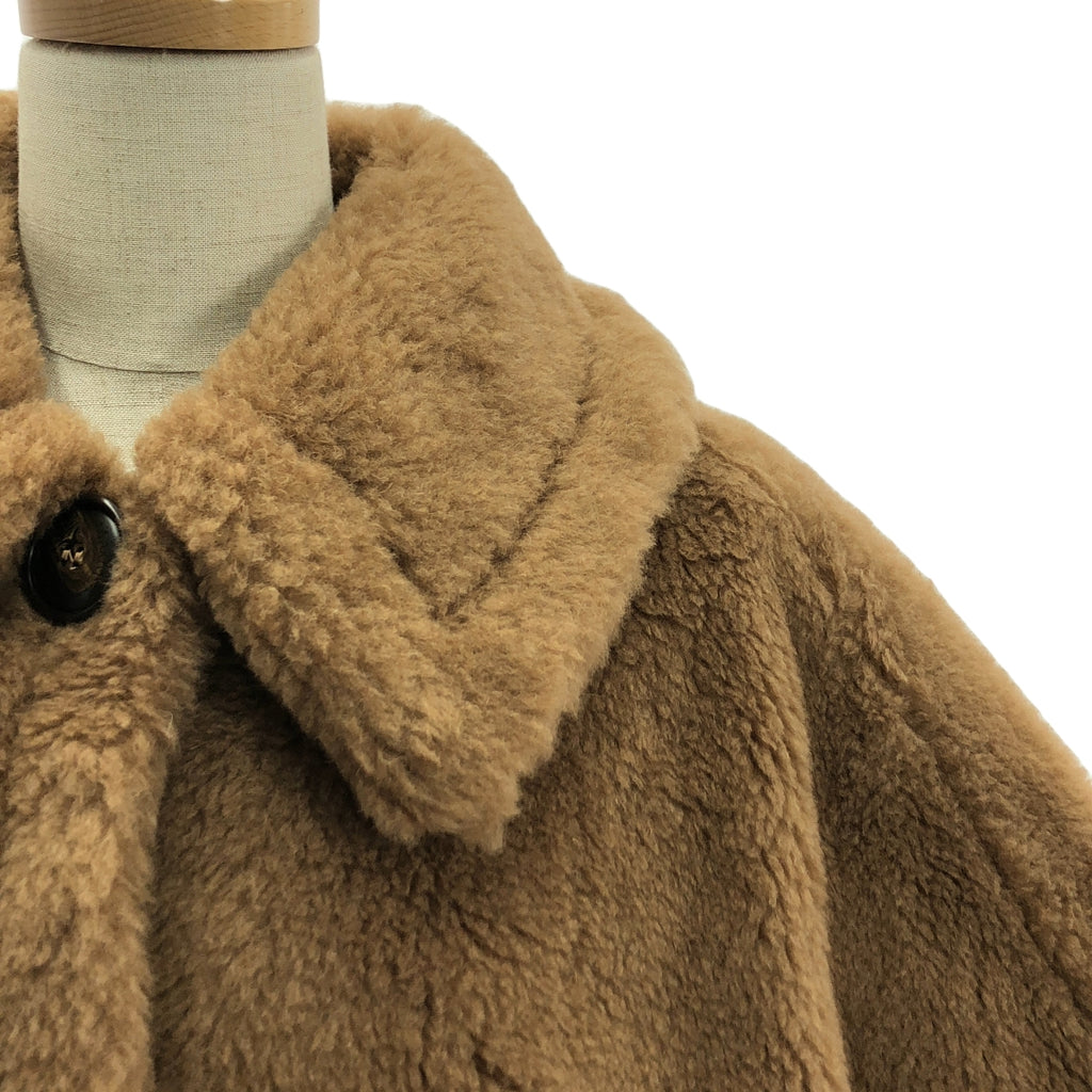 [品相良好] Max Mara | NEWTERZO TEDDY / 泰迪熊圖示蟒蛇披風大衣 / 全標誌襯裡 | ML | 棕色 | 女款