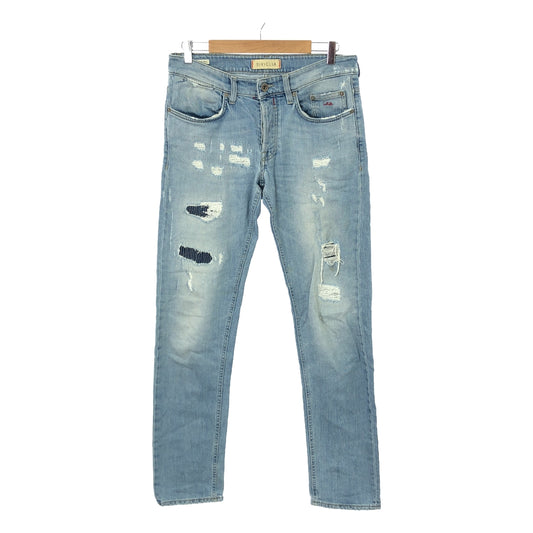 SIVIGLIA | Damaged repaired stretch 5P straight denim pants | 32 | Indigo | Men's