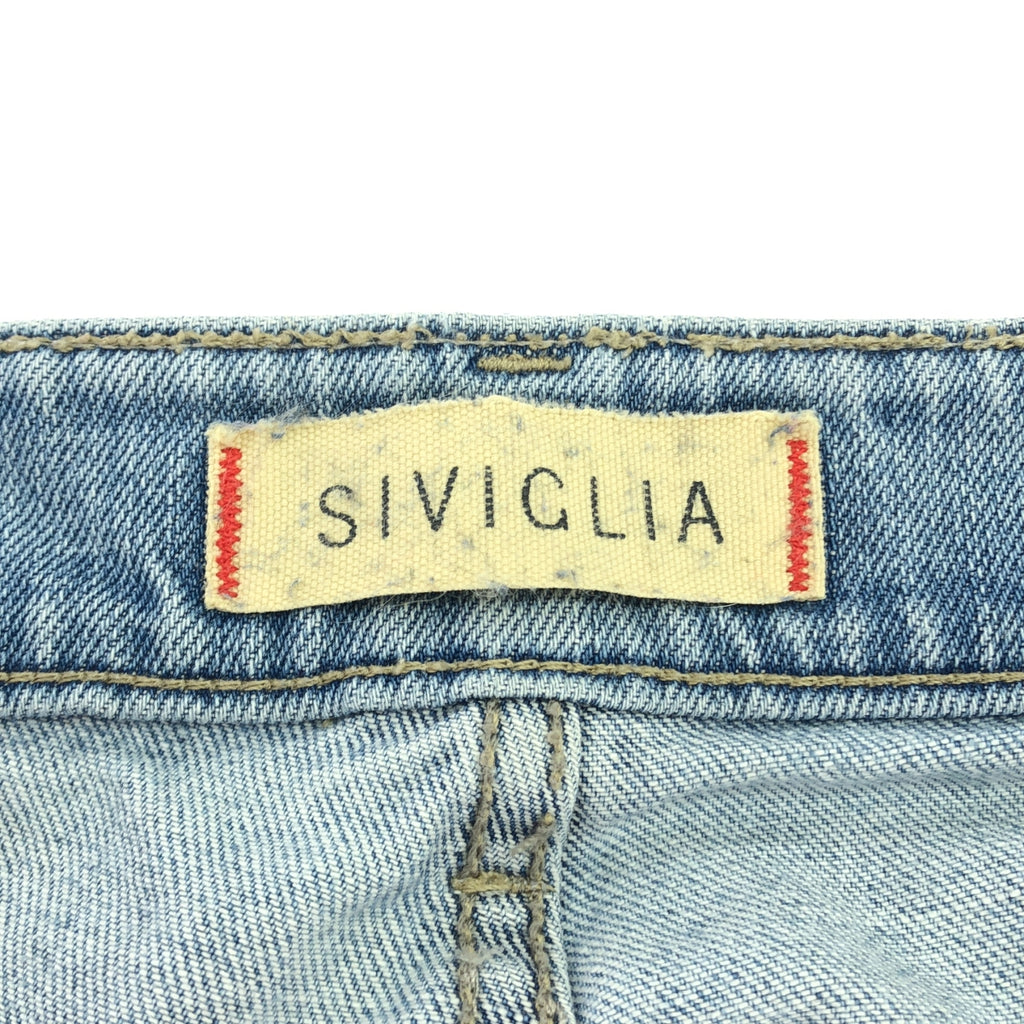 SIVIGLIA / シビリア | ダメージ リペア加工 ストレッチ 5P ストレート デニムパンツ | 32 | インディゴ | メンズ