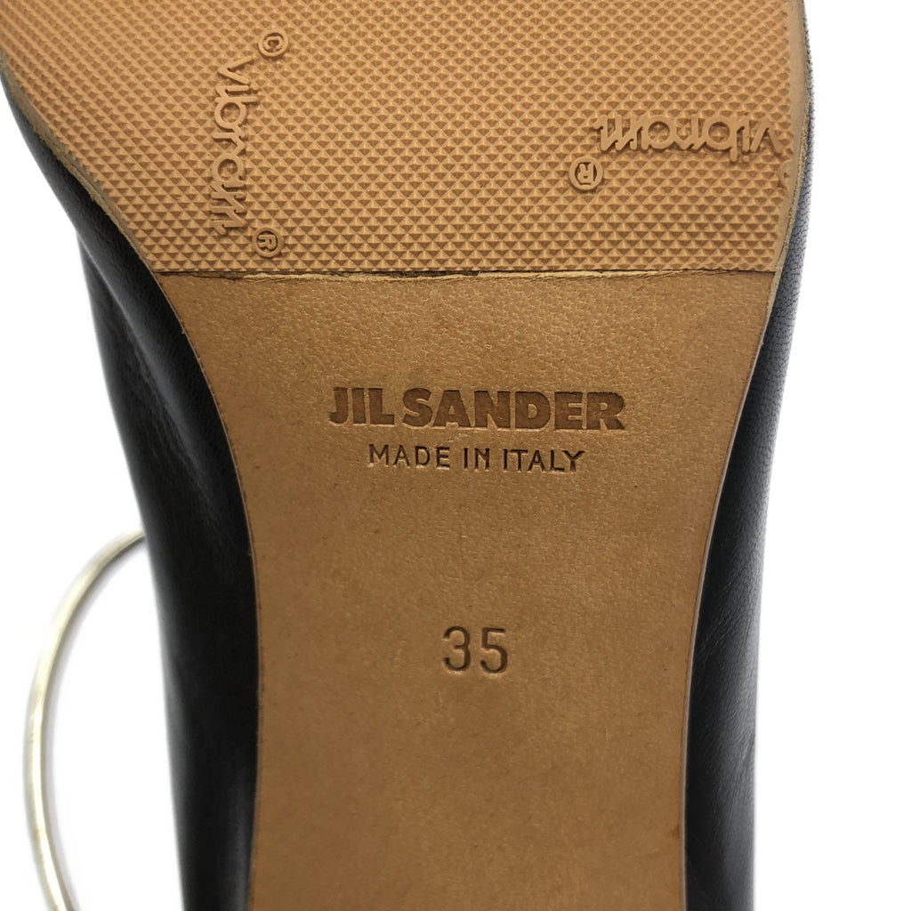 【成色極佳】JIL SANDER | 雙色踝環方頭高跟鞋 | 35碼 | 黑色/深棕色 | 女款