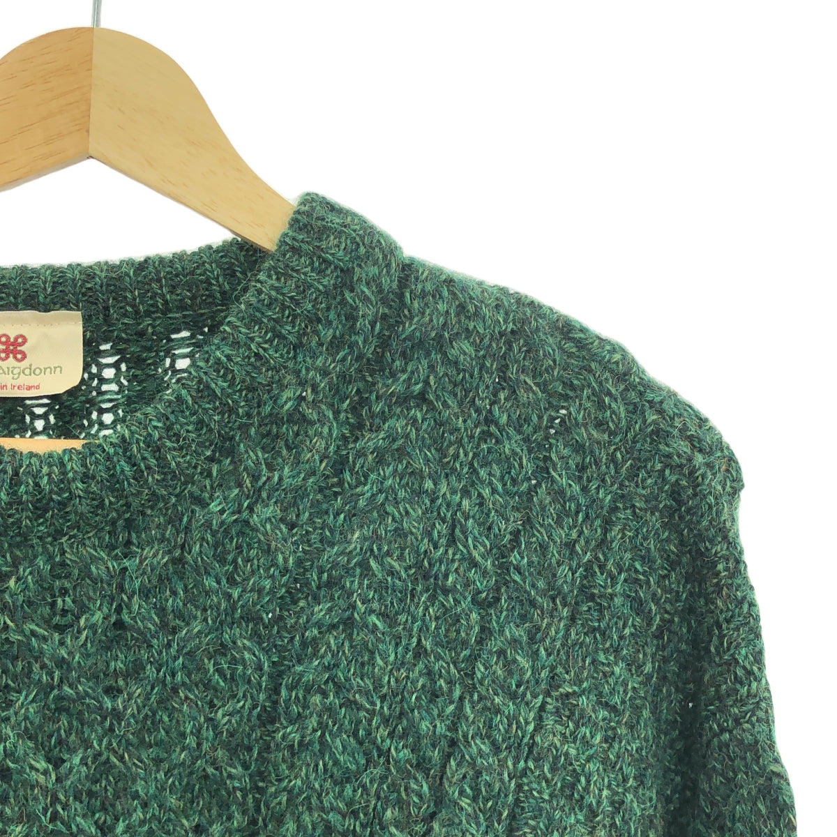 Carraigdonn / キャレイグドン | Carraigdonn / キャレイグドン クルーネック ウール アランニット | XS | グリーン | レディース