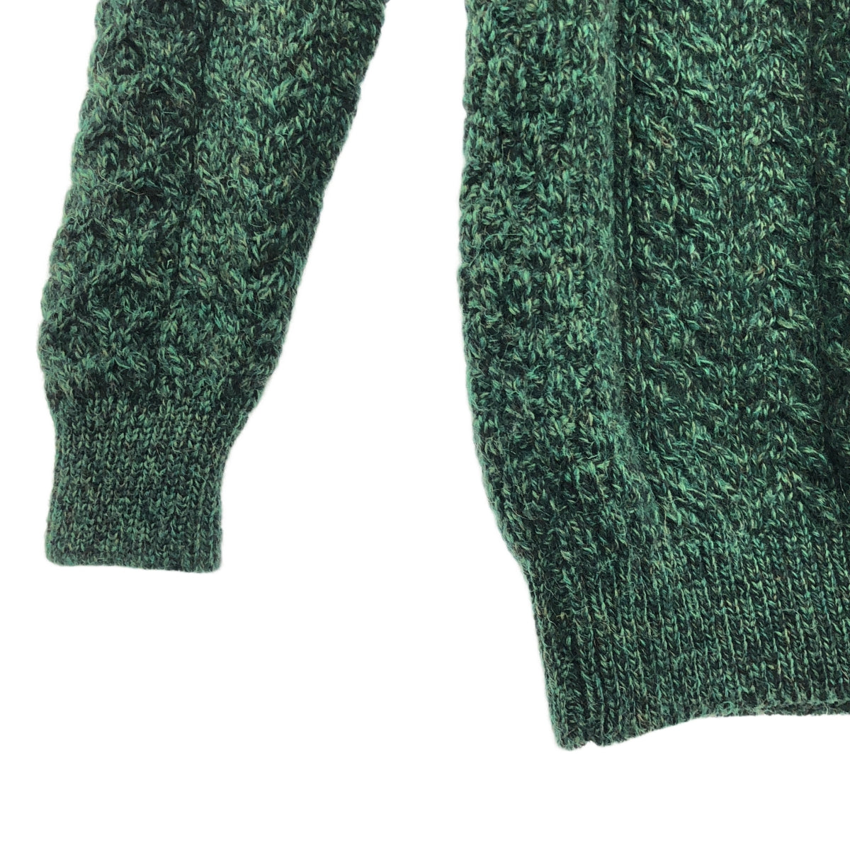 Carraigdonn / キャレイグドン | Carraigdonn / キャレイグドン クルーネック ウール アランニット | XS | グリーン | レディース