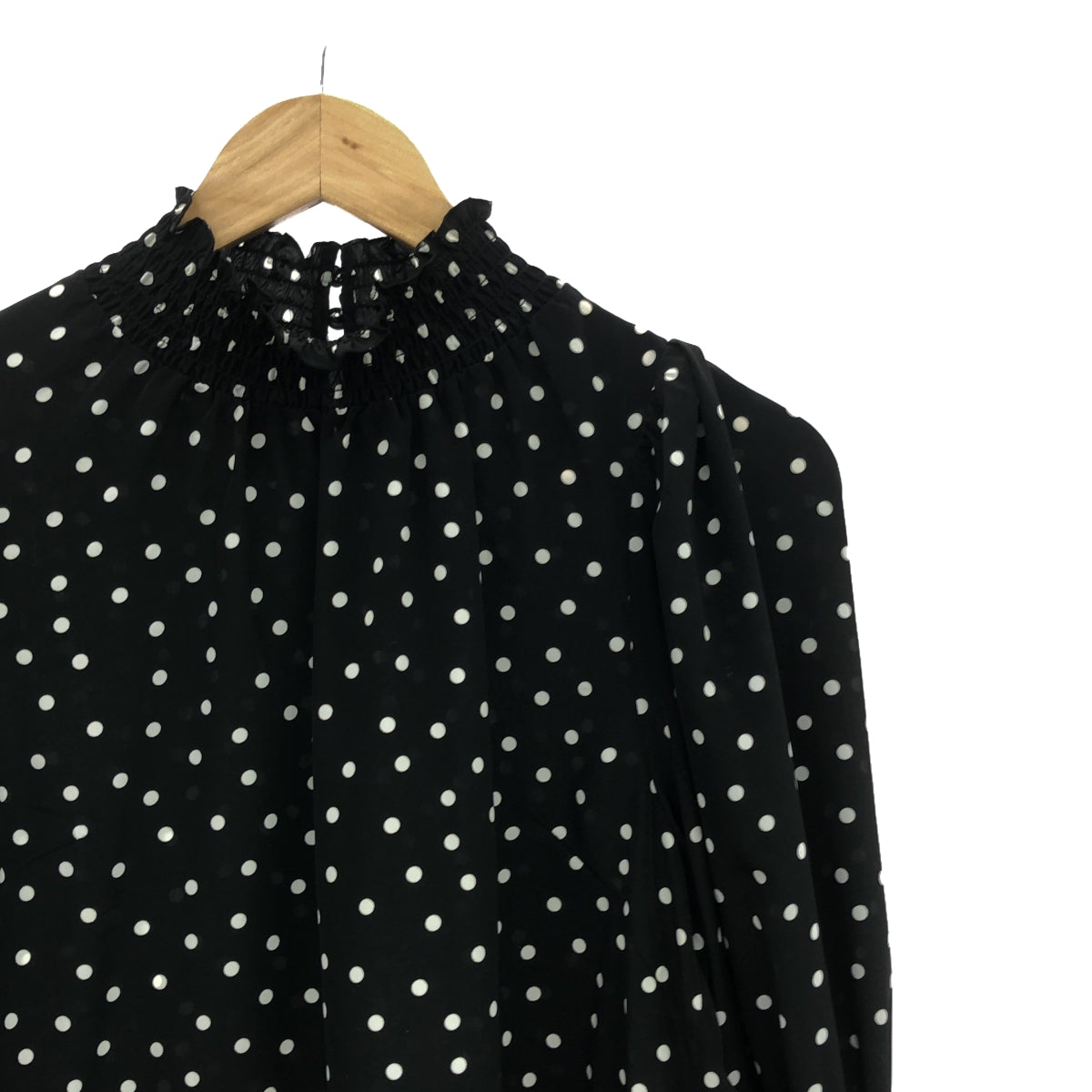 Spick and Span | 2023AW | Dechined dot shirring blouse | F | Women's