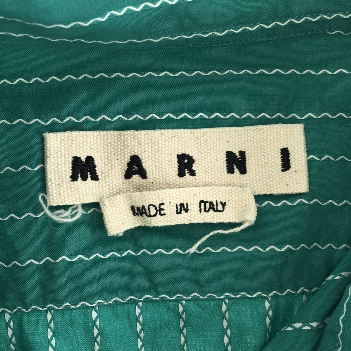 MARNI / マルニ | 2020SS | ストライプ ステッチシャツ | 50 | グリーン | メンズ