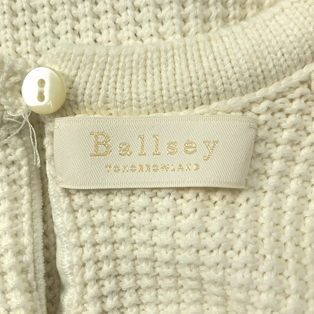 [狀況極佳] Tomorrowland BALLSEY | 2022 春夏 | 棉質聚酯羊毛百合花邊領套頭衫 | S 碼 | 白色 | 女款