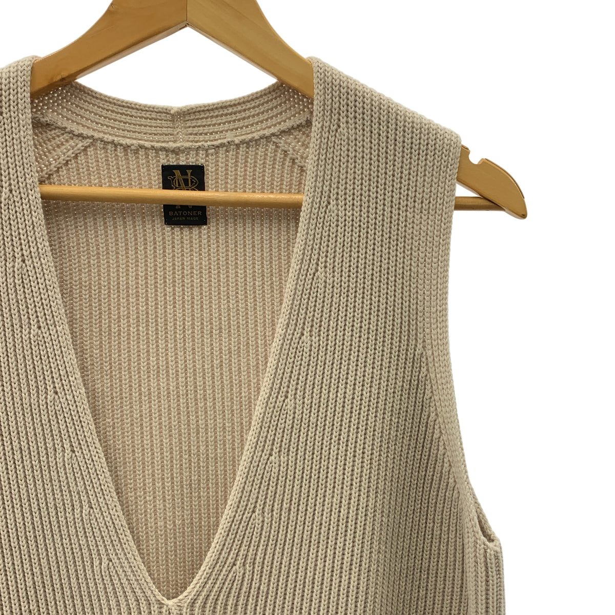 BATONER / 배트너 | 2021AW | SIGNATURE RIB V-NECK VEST / 오버 니트 베스트 | 1 | 여성