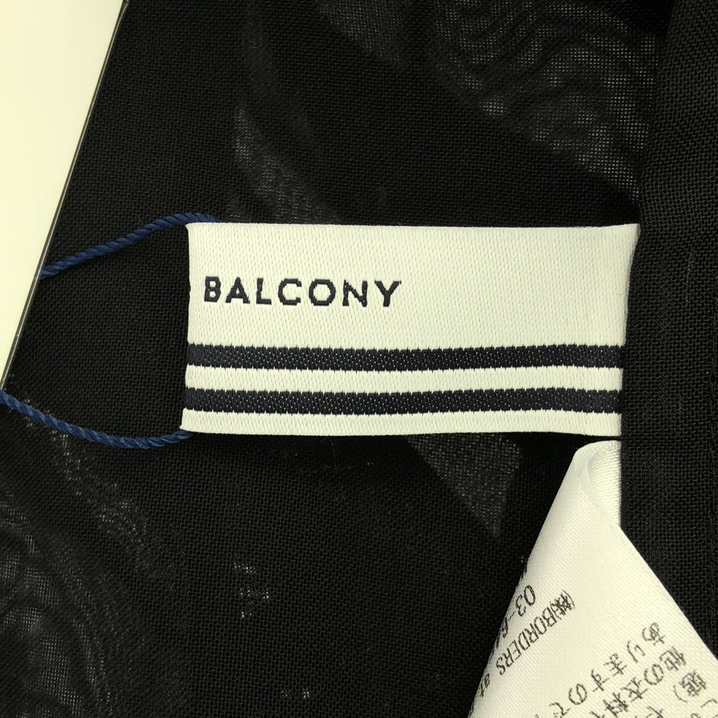 【新品】  BORDERS at BALCONY / ボーダーズアットバルコニー | PUFF SLEEVE SHEER SHIRT / パフスリーブシアーブラウス | 36 | ブラック | レディース