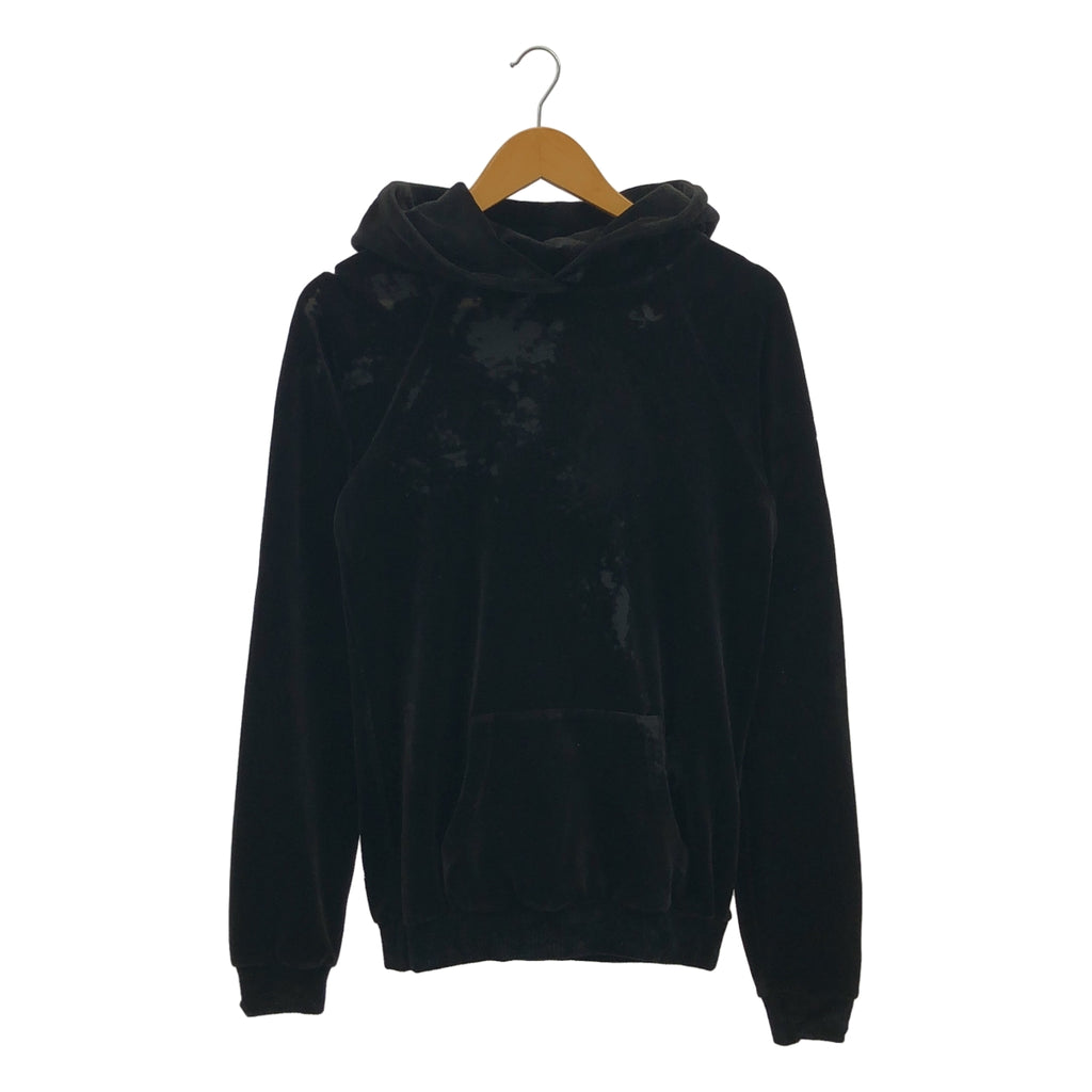 SAINT LAURENT PARIS / 생로랑 파리 | 벨루어 데미지 가공 후디 | XS | 블랙 | 여성