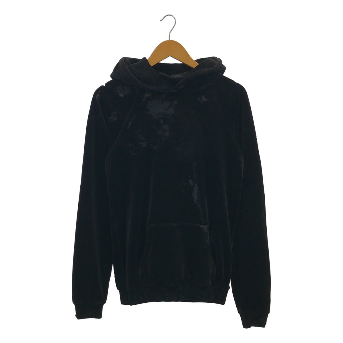 SAINT LAURENT PARIS / 생로랑 파리 | 벨루어 데미지 가공 후디 | XS | 블랙 | 여성
