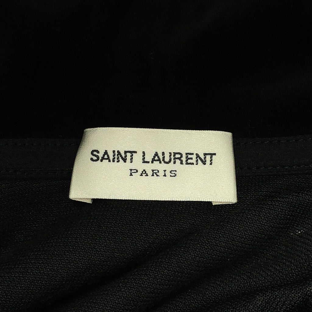 SAINT LAURENT PARIS / 생로랑 파리 | 벨루어 데미지 가공 후디 | XS | 블랙 | 여성
