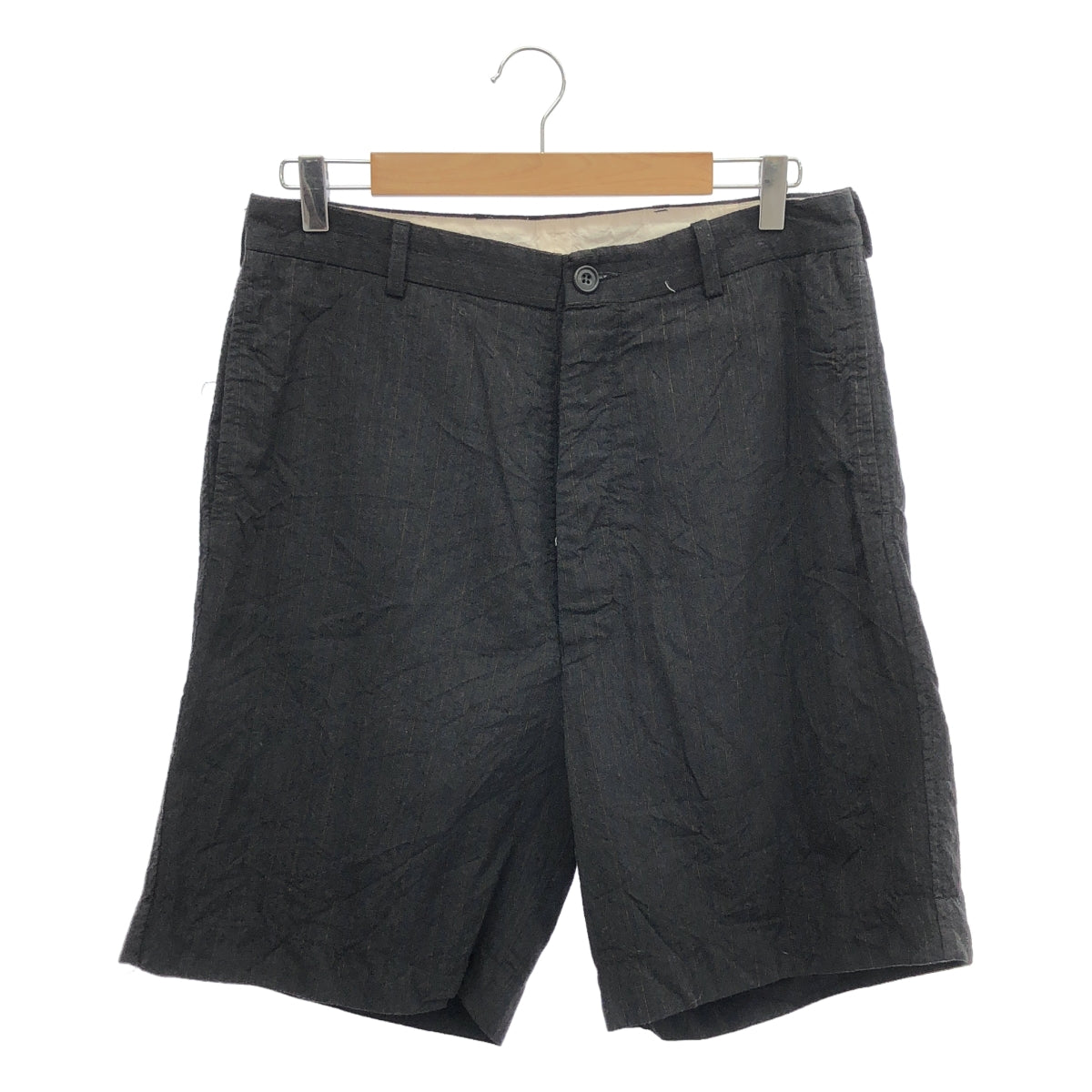 Paul Harnden / 폴 하덴 | × 10 corso como COMME des GARCONS / 울 스트라이프 하프 팬츠 | XS | 차콜 그레이 | 남성