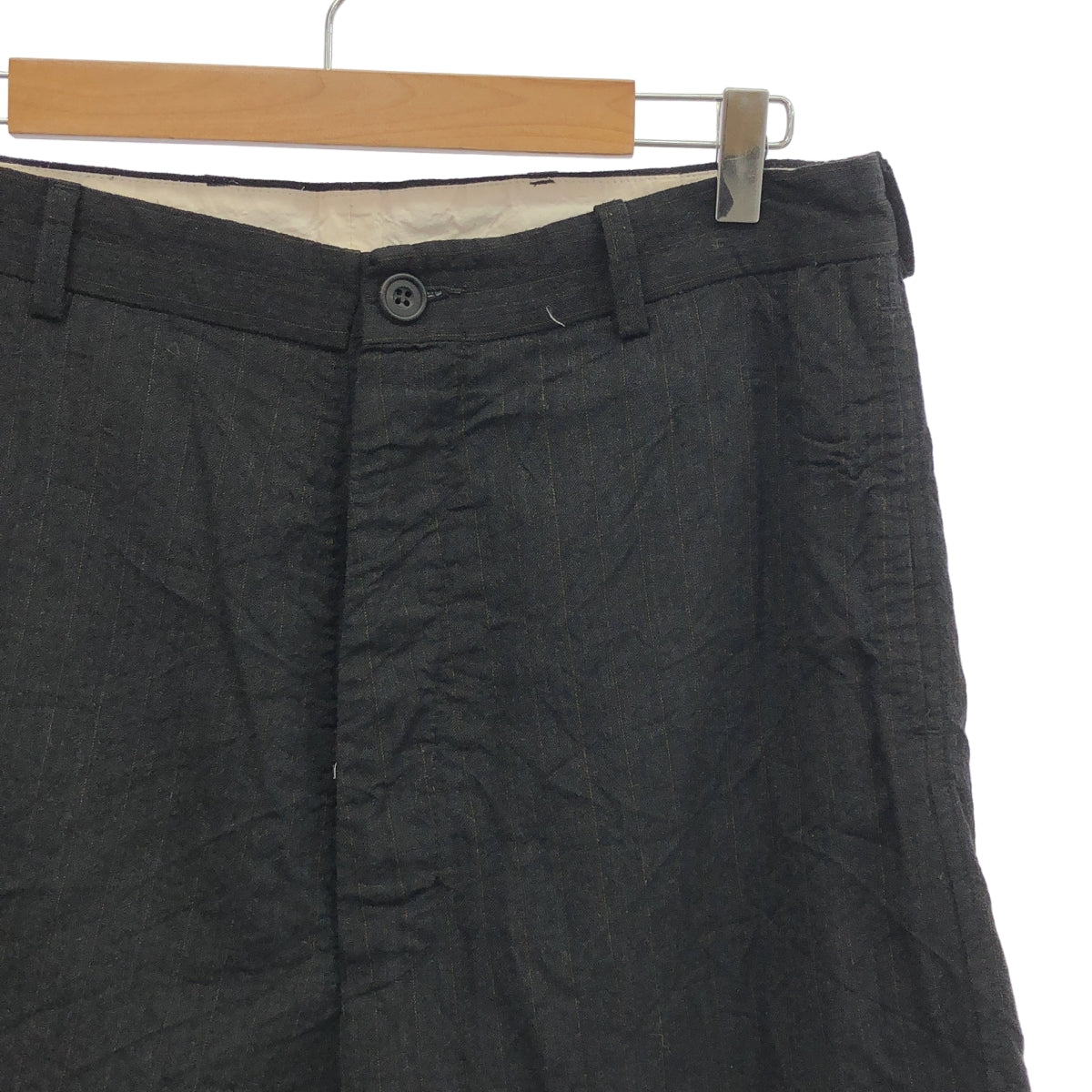 Paul Harnden / 폴 하덴 | × 10 corso como COMME des GARCONS / 울 스트라이프 하프 팬츠 | XS | 차콜 그레이 | 남성