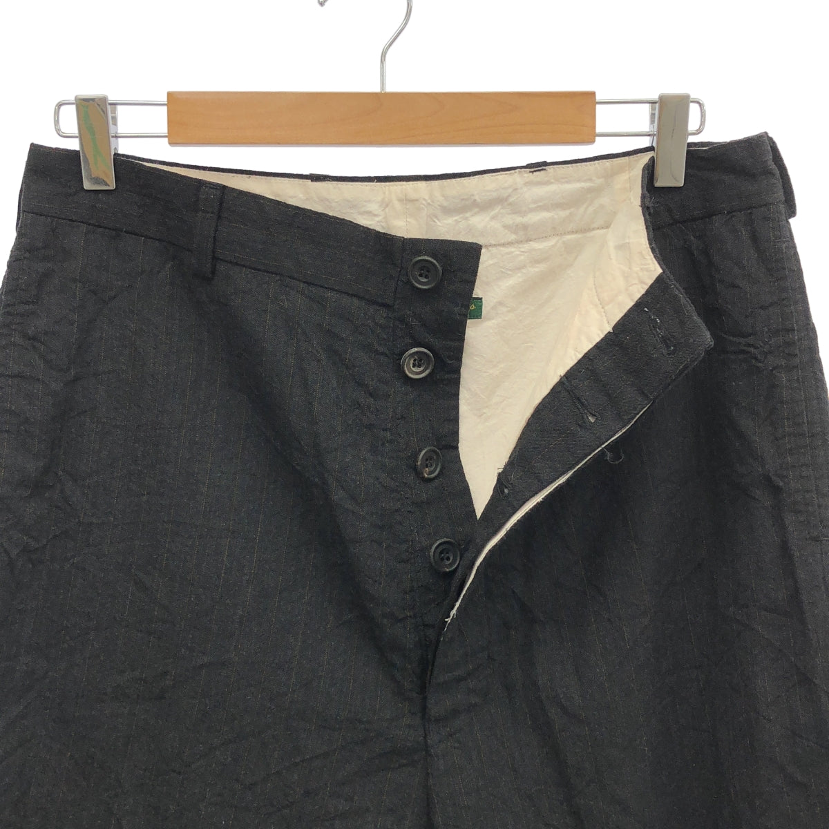 Paul Harnden / 폴 하덴 | × 10 corso como COMME des GARCONS / 울 스트라이프 하프 팬츠 | XS | 차콜 그레이 | 남성