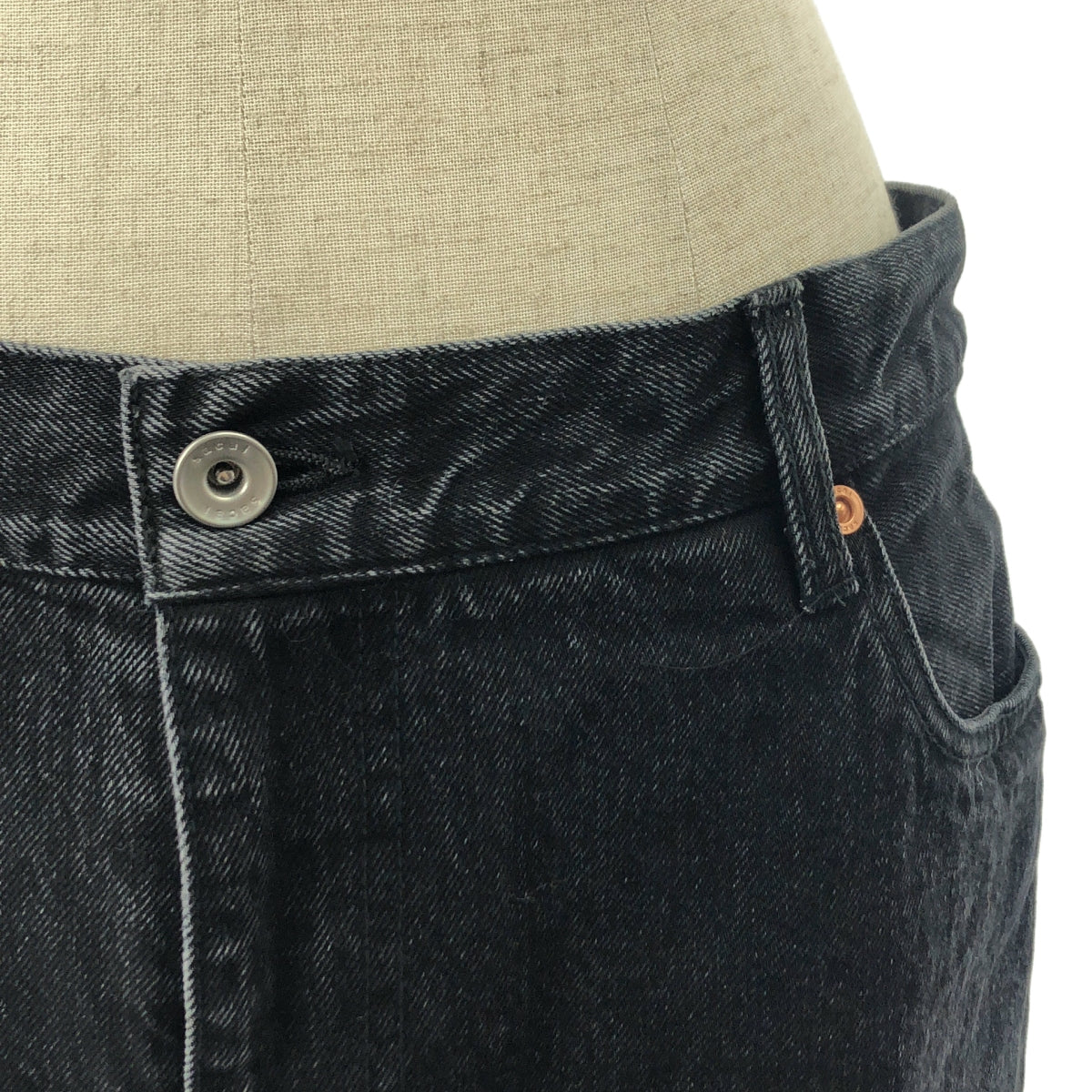 sacai / サカイ | レイヤード デニムスカート | 3 | ブラック | レディース