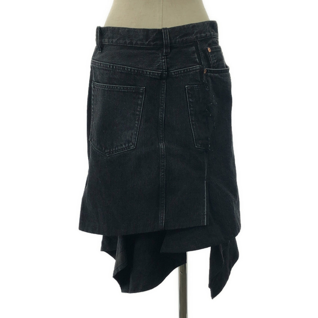 sacai / サカイ | レイヤード デニムスカート | 3 | ブラック | レディース