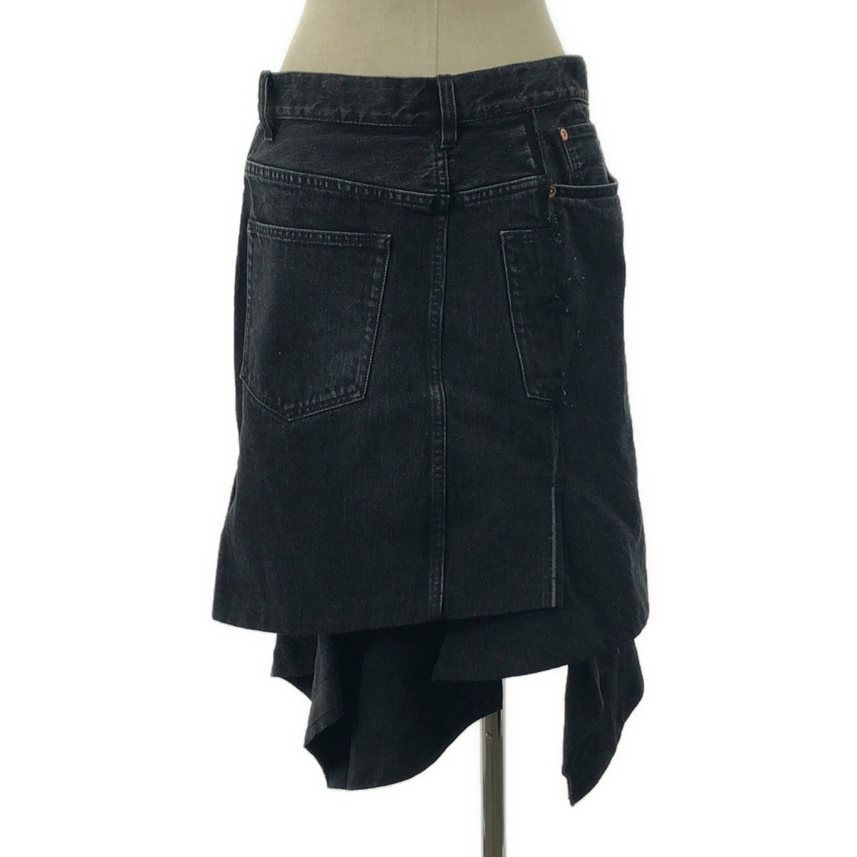 sacai / サカイ | レイヤード デニムスカート | 3 | ブラック | レディース