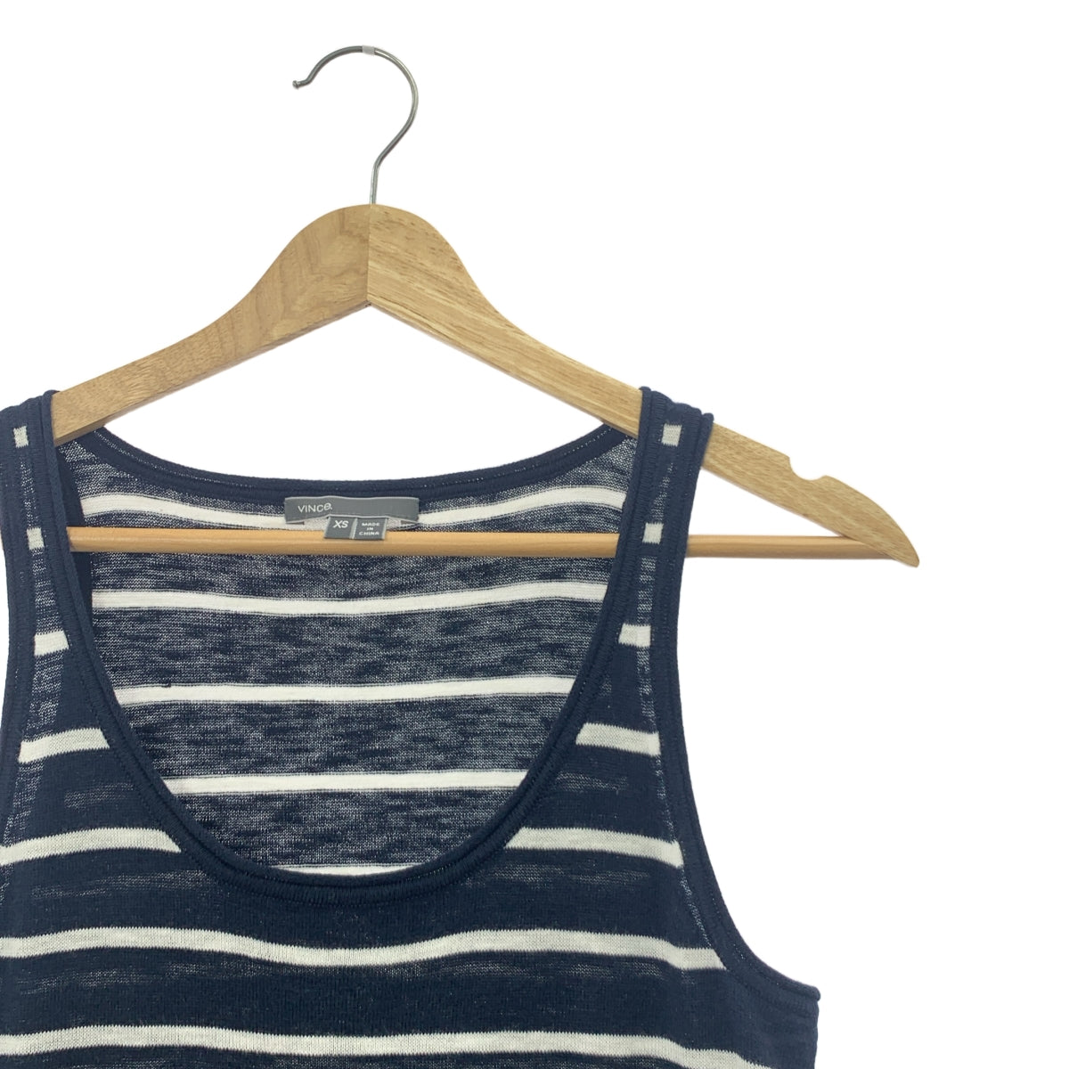 Vince | 棉質針織洋裝 | XS | 白色/深海軍藍 | 女款