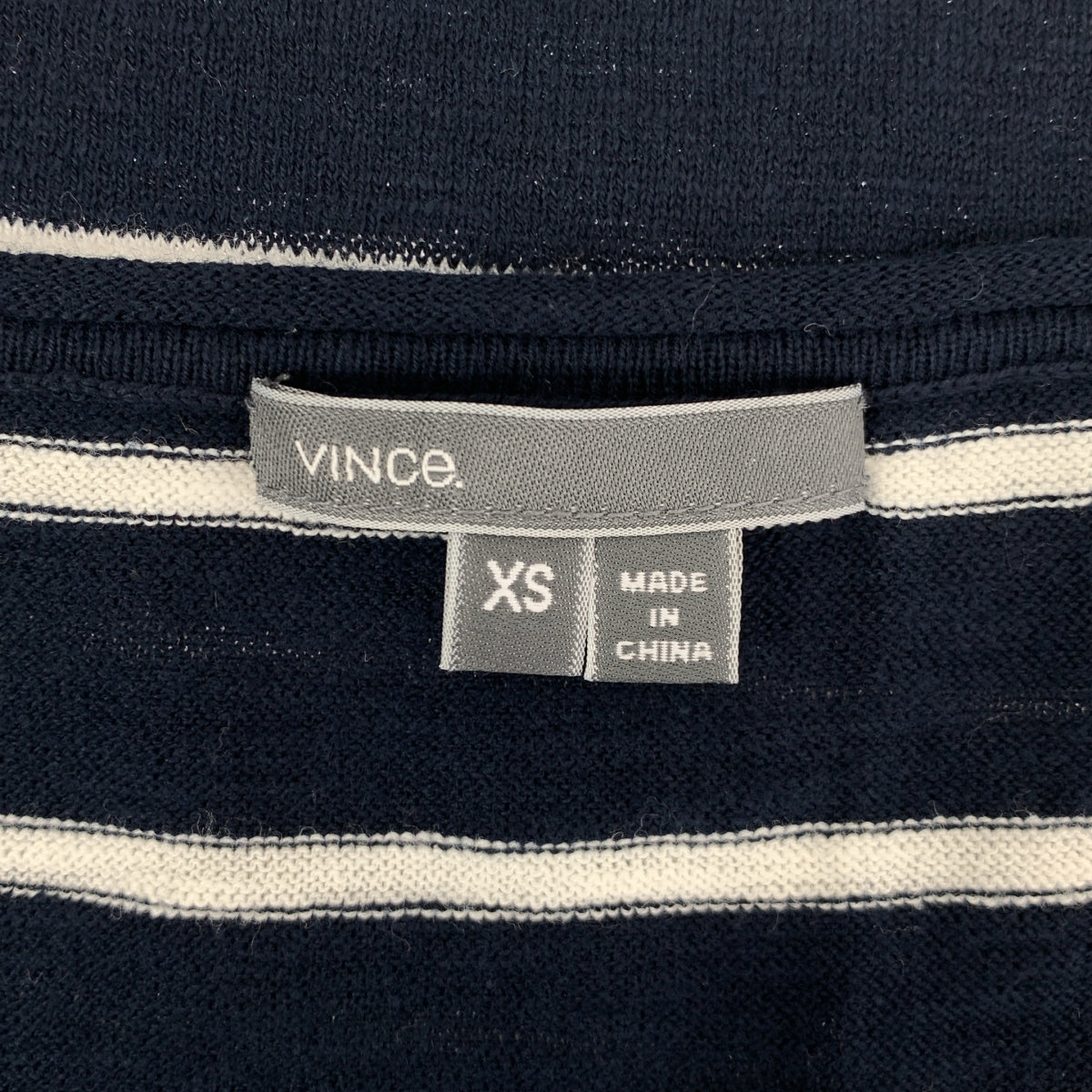 Vince | 棉質針織洋裝 | XS | 白色/深海軍藍 | 女款