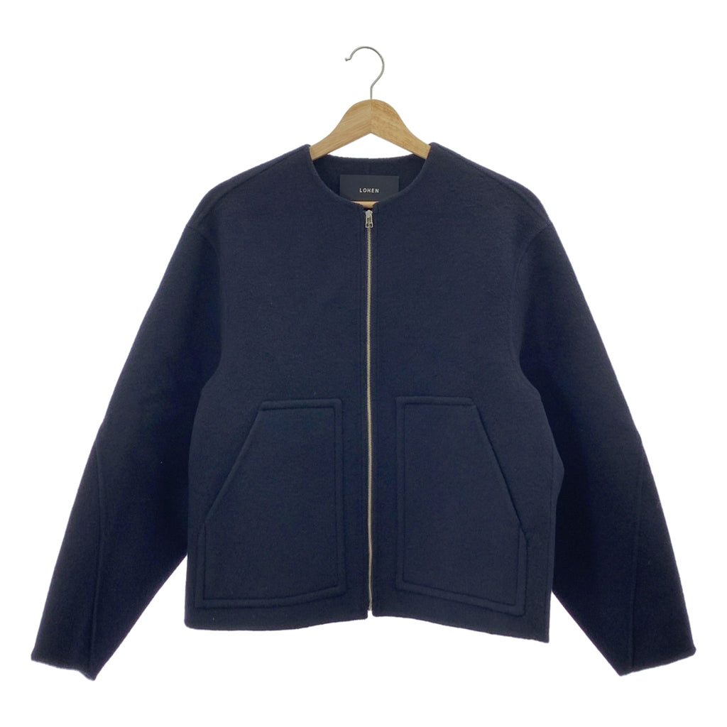 【美品】  LOHEN / ローヘン | バックフォルムリバーZIPブルゾンコート | F | ダークネイビー | レディース