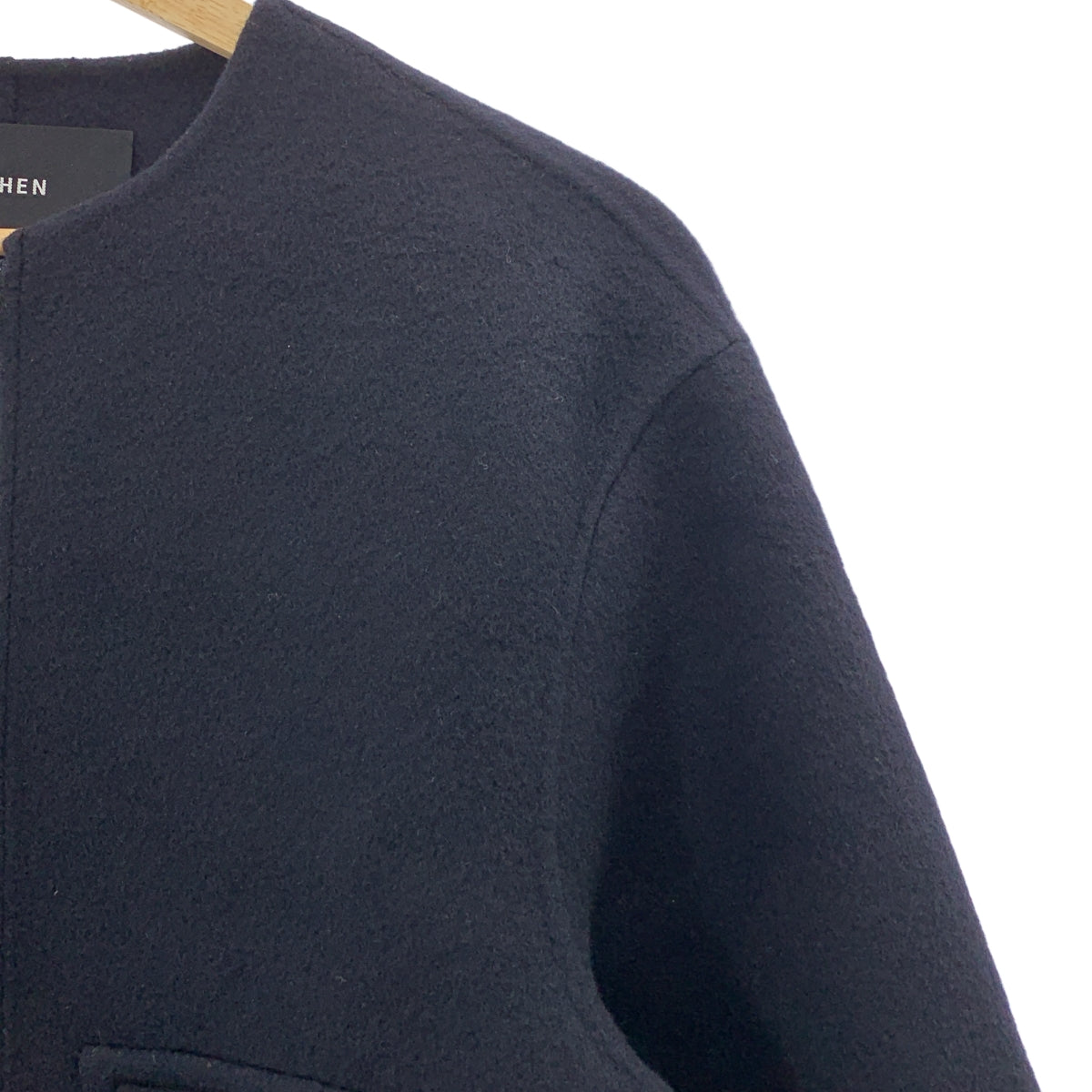 【美品】  LOHEN / ローヘン | バックフォルムリバーZIPブルゾンコート | F | ダークネイビー | レディース