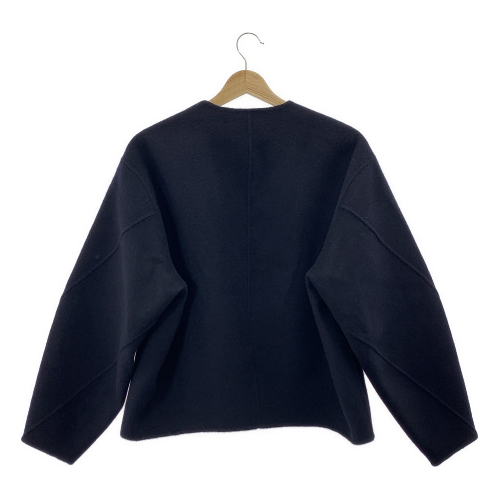 【美品】  LOHEN / ローヘン | バックフォルムリバーZIPブルゾンコート | F | ダークネイビー | レディース