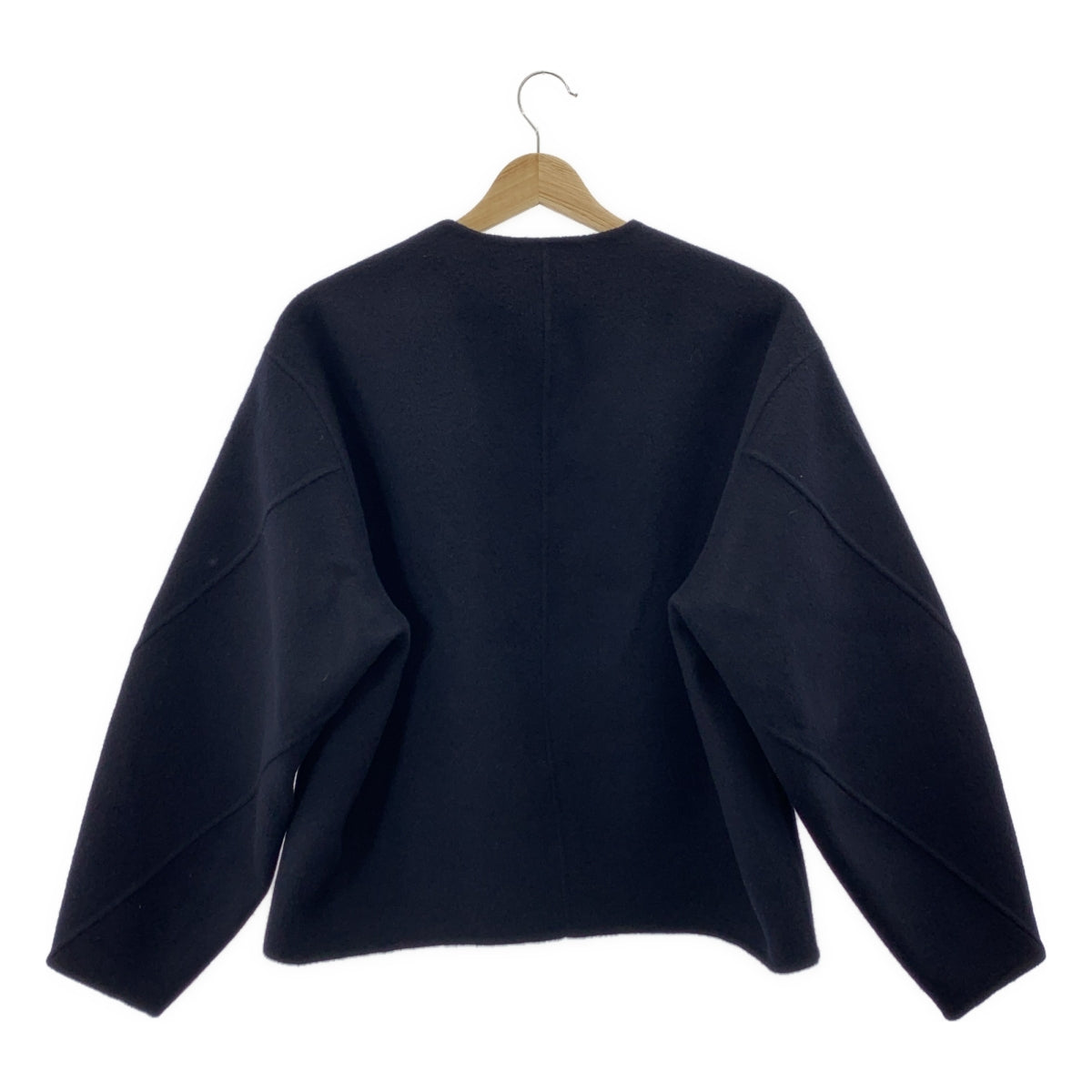 [狀況極佳] LOHEN | Back Form River 拉鍊寬鬆外套 | F 碼 | 深海軍藍 | 女款