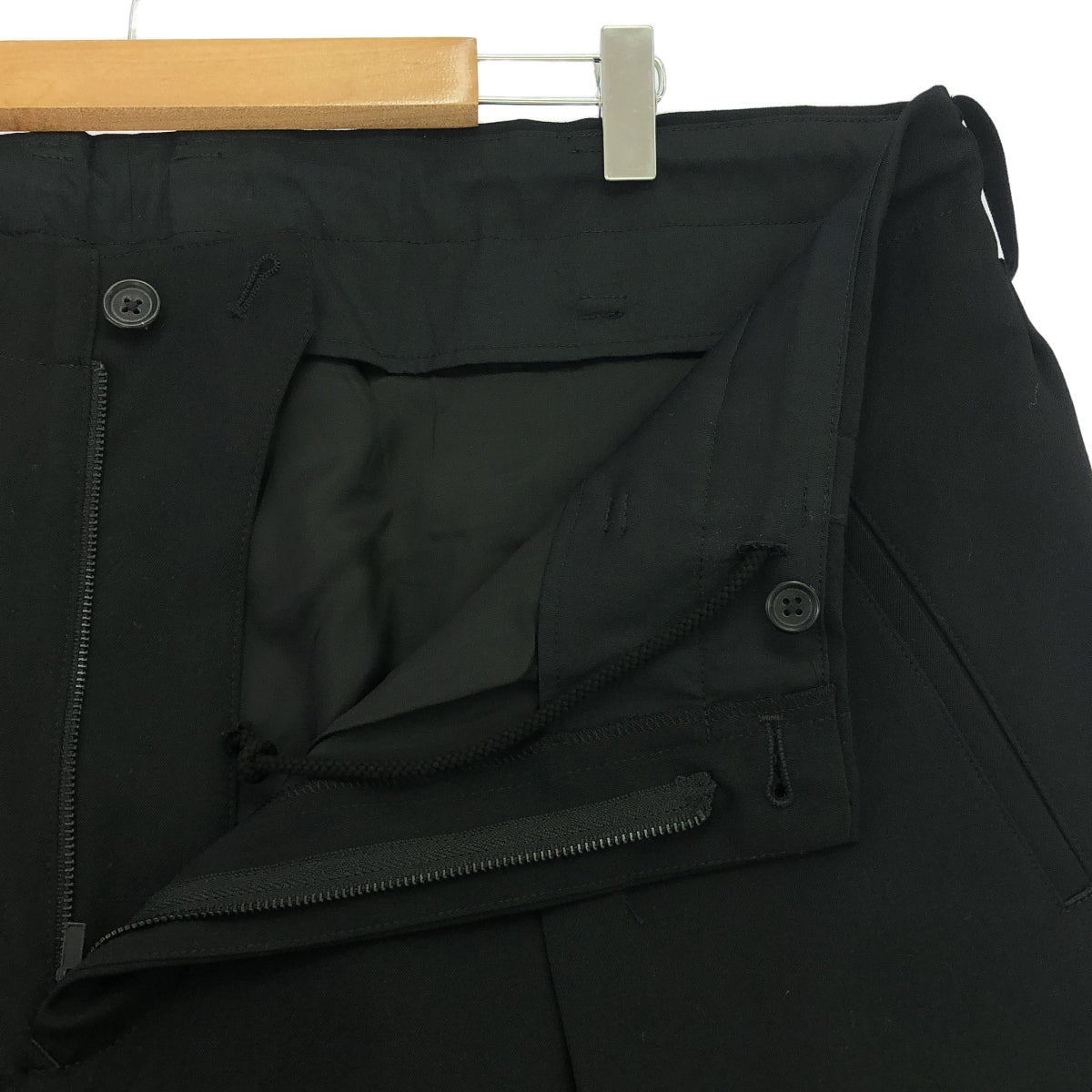 YOHJI YAMAMOTO POUR HOMME / 요우지야마모토풀 옴므 | 2023SS | 울 개버진 랜덤 택 와이드 팬츠 | 2 | 남성
