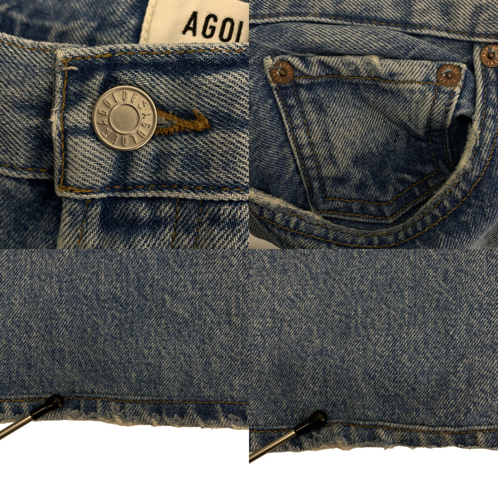 AP STUDIO / エーピーストゥディオ | 2024AW | AGOLDE LOW SLUNG BAGGY IN LIBERTINE / ダメージ加工 デニム ワイドパンツ | インディゴ | レディース