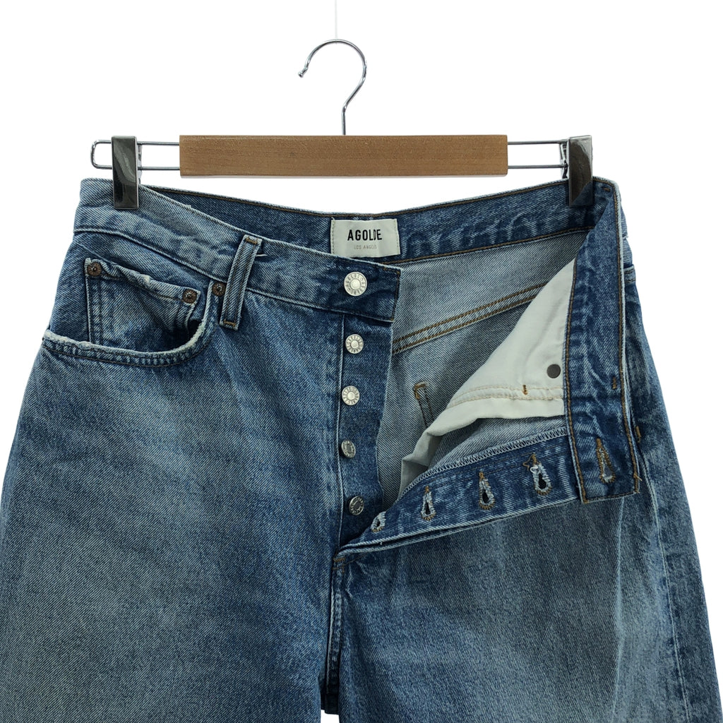 AP STUDIO / エーピーストゥディオ | 2024AW | AGOLDE LOW SLUNG BAGGY IN LIBERTINE / ダメージ加工 デニム ワイドパンツ | インディゴ | レディース