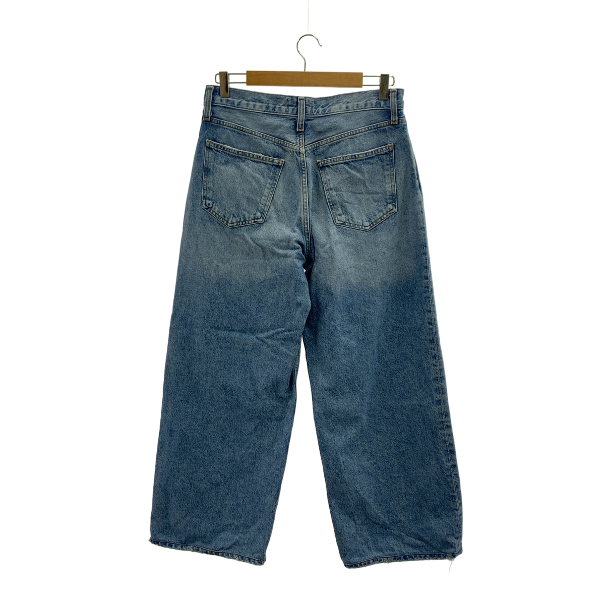 AP STUDIO / エーピーストゥディオ | 2024AW | AGOLDE LOW SLUNG BAGGY IN LIBERTINE / ダメージ加工 デニム ワイドパンツ | インディゴ | レディース