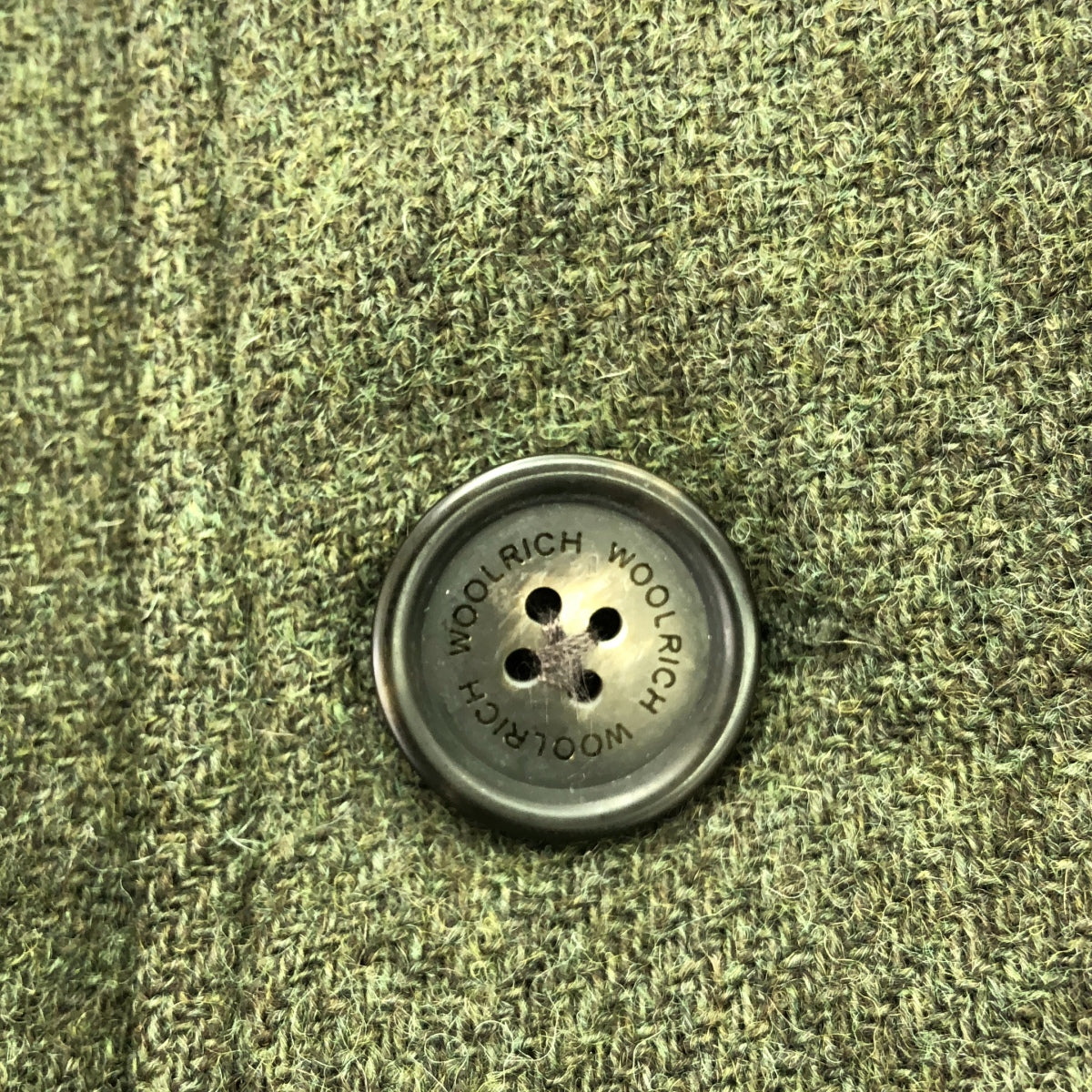 WOOLRICH | 羊毛粗花呢抽繩羽絨連帽衫 | S | 橄欖綠 | 男款