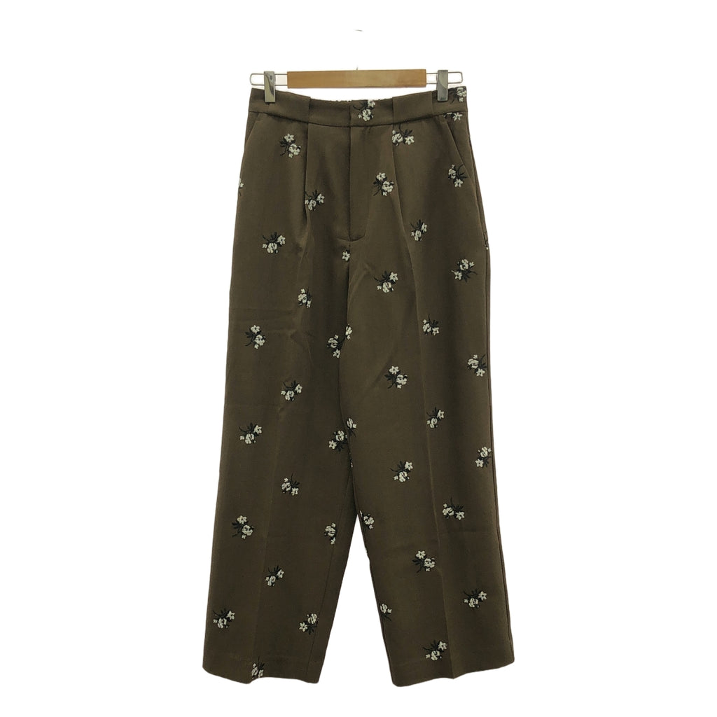 Brown&Street / ブラウンアンドストリート | 花柄 刺しゅう テーパード パンツ | F | ブラウン | レディース