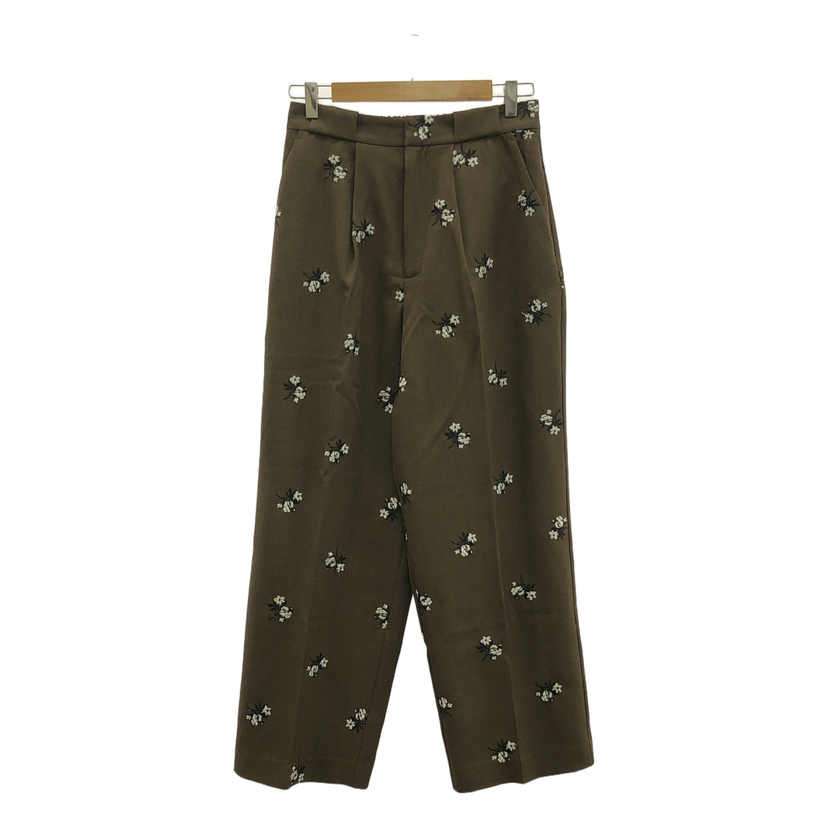 Brown&Street / ブラウンアンドストリート | 花柄 刺しゅう テーパード パンツ | F | ブラウン | レディース