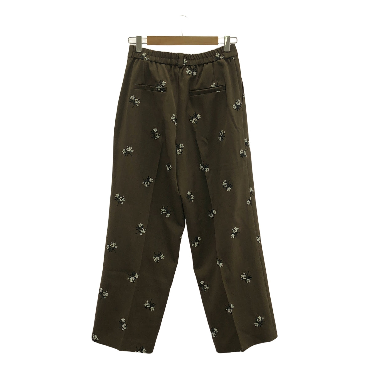 Brown&Street / ブラウンアンドストリート | 花柄 刺しゅう テーパード パンツ | F | ブラウン | レディース