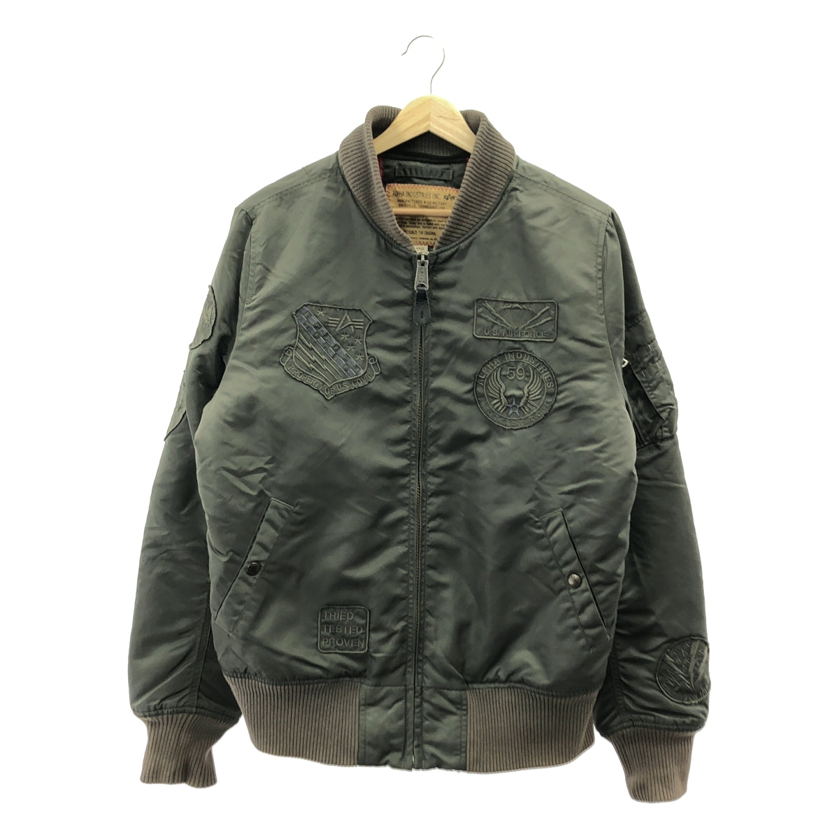 ALPHA INDUSTRIES | 刺繡貼片連帽 MA-1 飛行夾克 | L 碼 | 男款