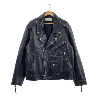 DRIES VAN NOTEN / ドリスヴァンノッテン | オーバーサイズ レザー ダブルライダースジャケット | XS | メンズ